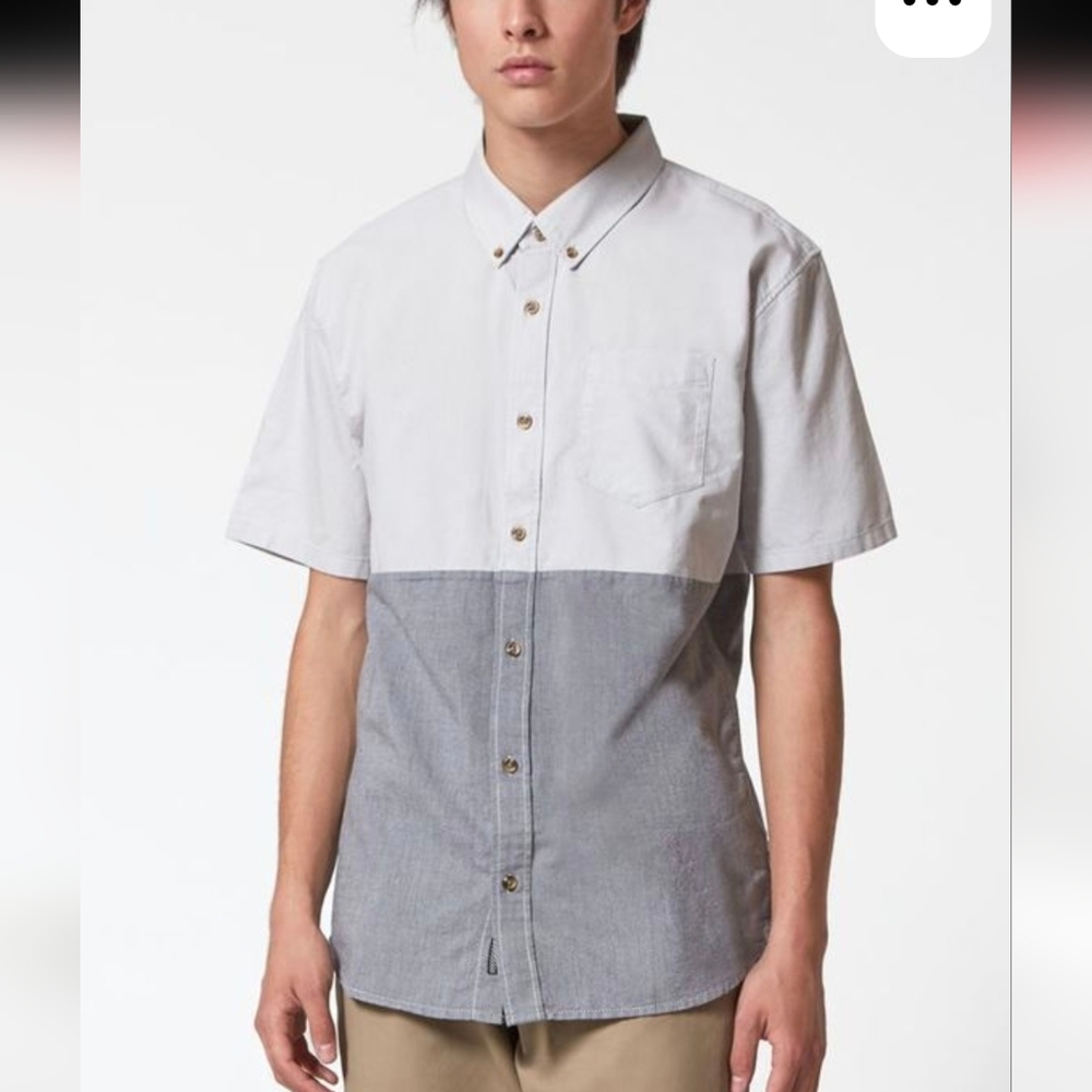 Vans color block cotton short sleeve button down shirt s. XL *T
